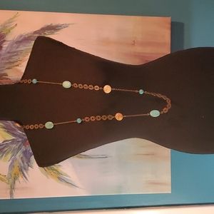 Lia Sophia Antique Gold and Turquoise Necklace